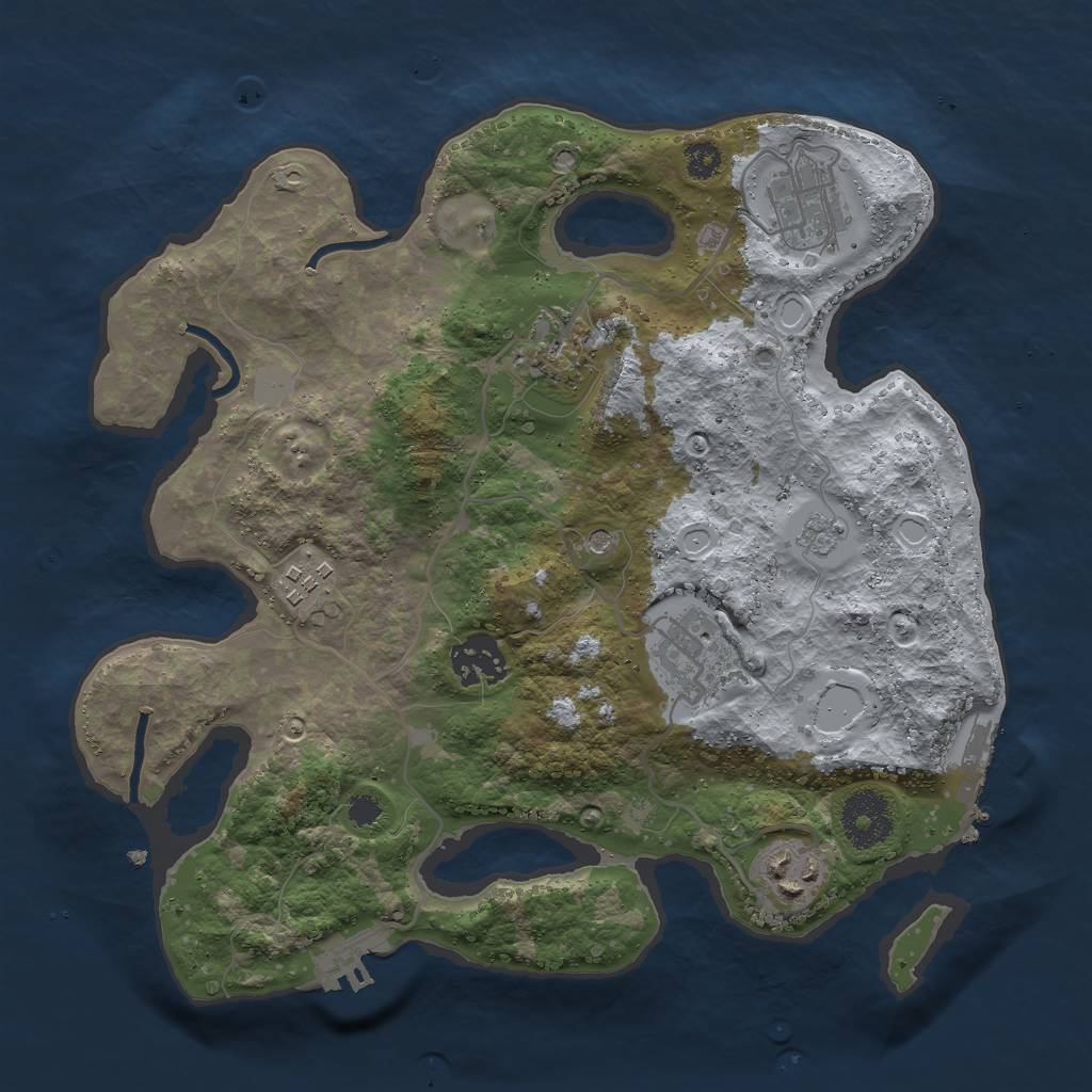 Rust Map: Procedural Map, Size: 3000, Seed: 545096731, 15 Monuments