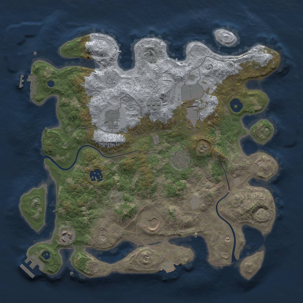 Rust Map: Procedural Map, Size: 3500, Seed: 45887149, 13 Monuments