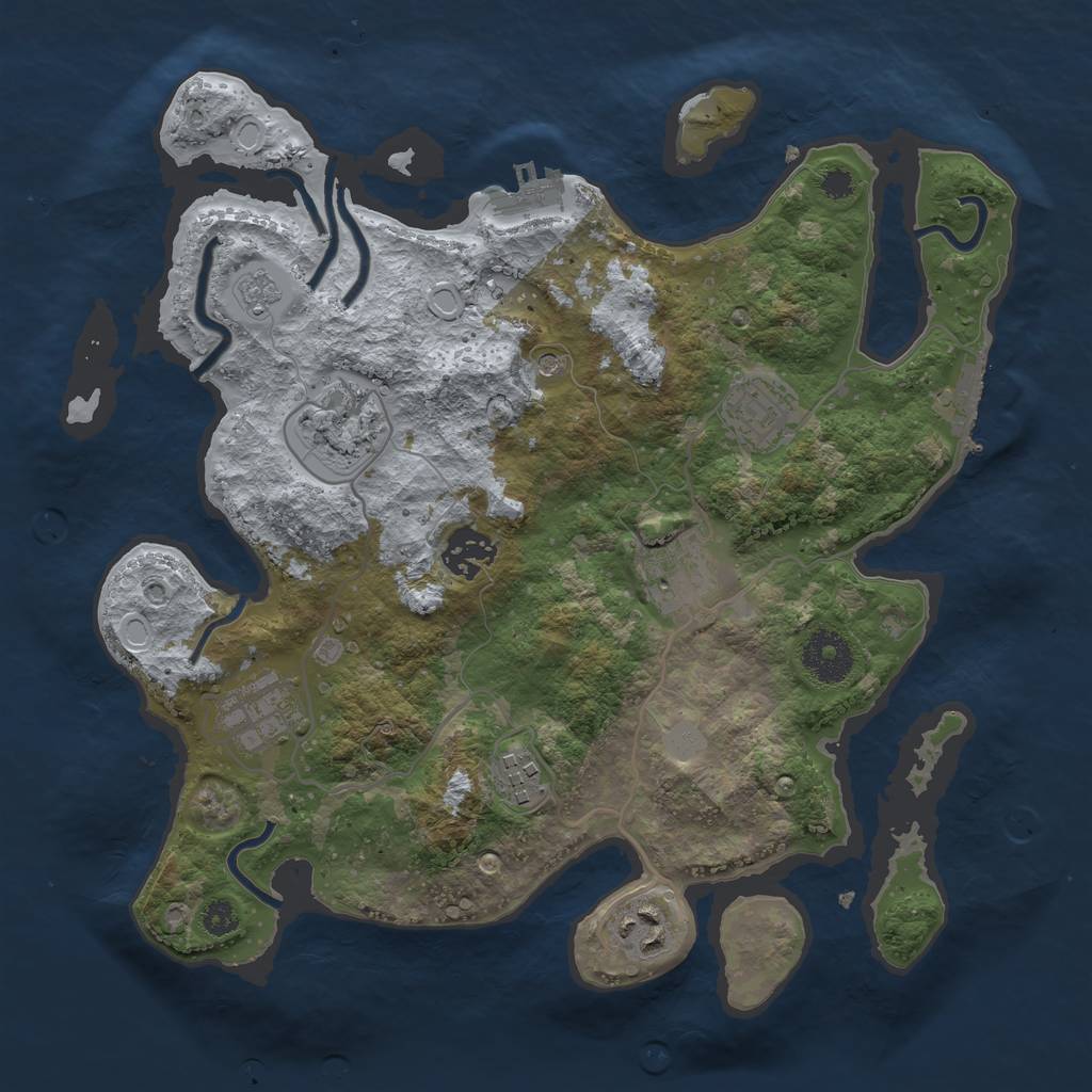 Rust Map: Procedural Map, Size: 3200, Seed: 1595965865, 16 Monuments