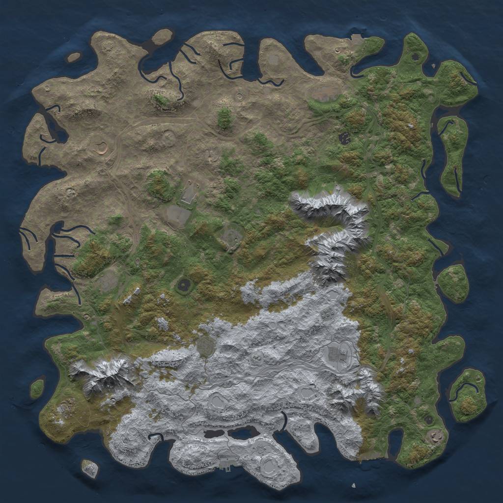 Rust Map: Procedural Map, Size: 6000, Seed: 112222456, 19 Monuments