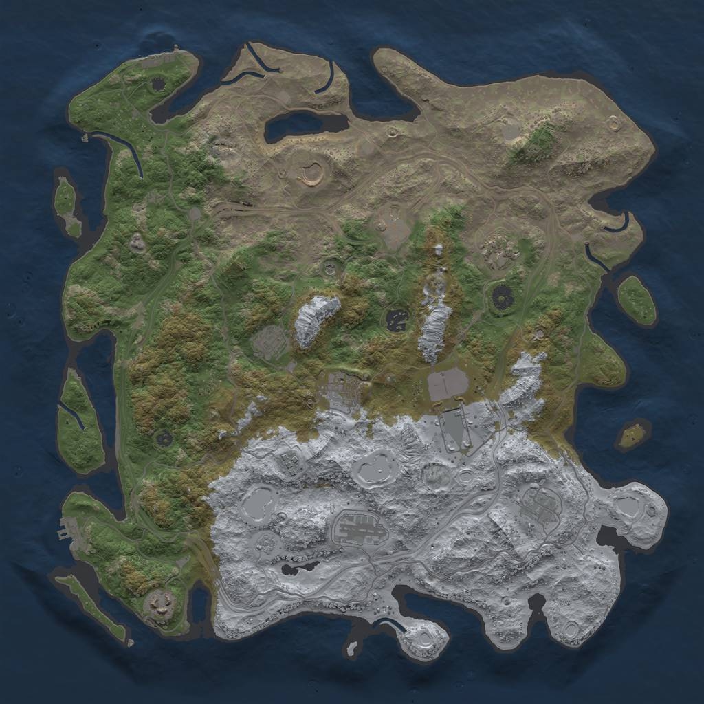 Rust Map: Procedural Map, Size: 4500, Seed: 1620, 20 Monuments