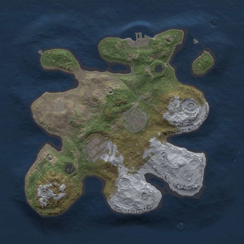 Rust Map: Procedural Map, Size: 2400, Seed: 1017, 10 Monuments