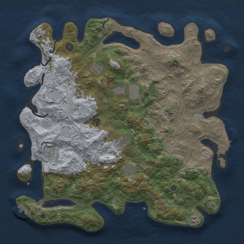 Rust Map: Procedural Map, Size: 4500, Seed: 7746352, 18 Monuments