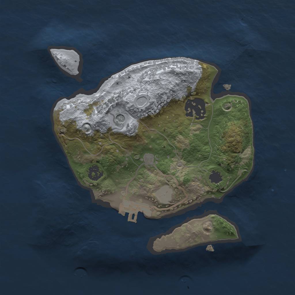 Rust Map: Procedural Map, Size: 2000, Seed: 574480047, 8 Monuments