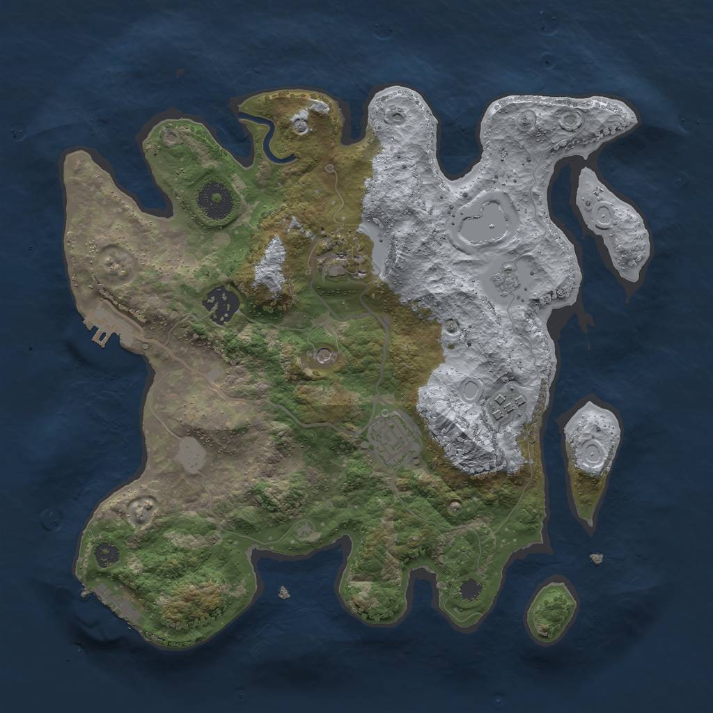 Rust Map: Procedural Map, Size: 3000, Seed: 46186197, 13 Monuments
