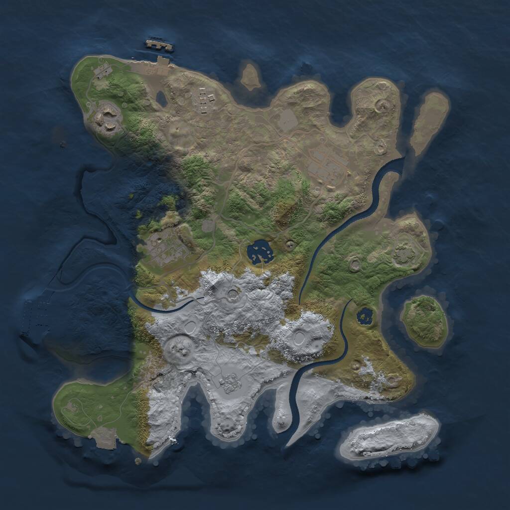 Rust Map: Procedural Map, Size: 3000, Seed: 28928724, 11 Monuments