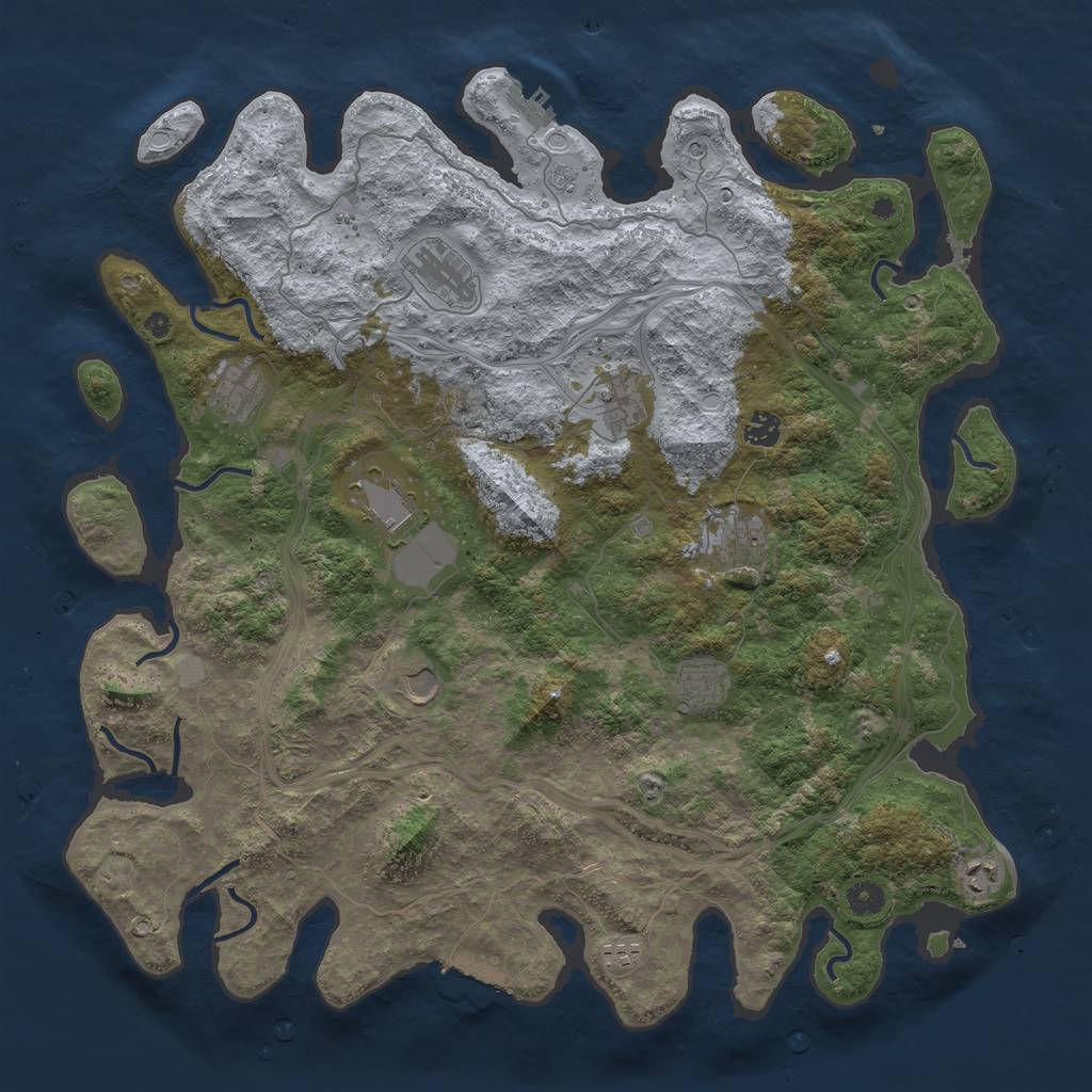 Rust Map: Procedural Map, Size: 4500, Seed: 1776, 19 Monuments