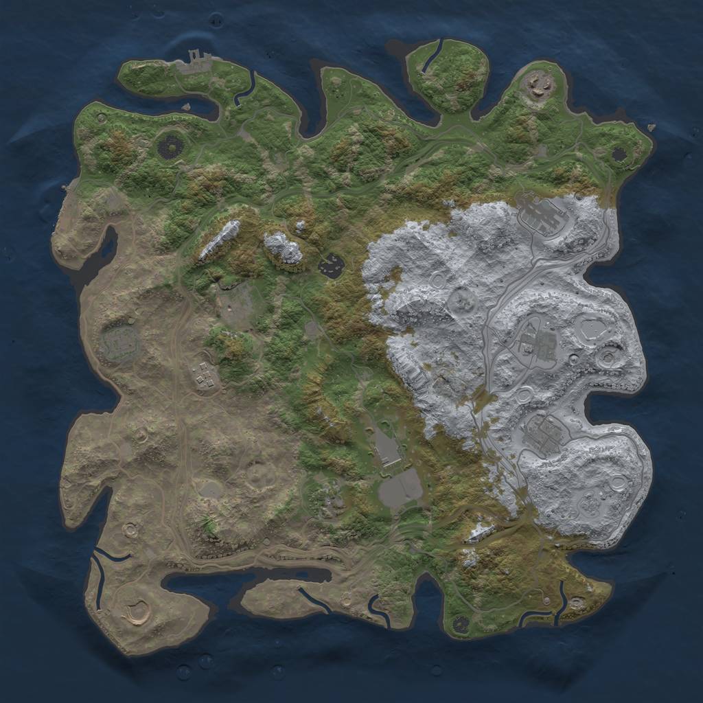 Rust Map: Procedural Map, Size: 4250, Seed: 772593732, 20 Monuments