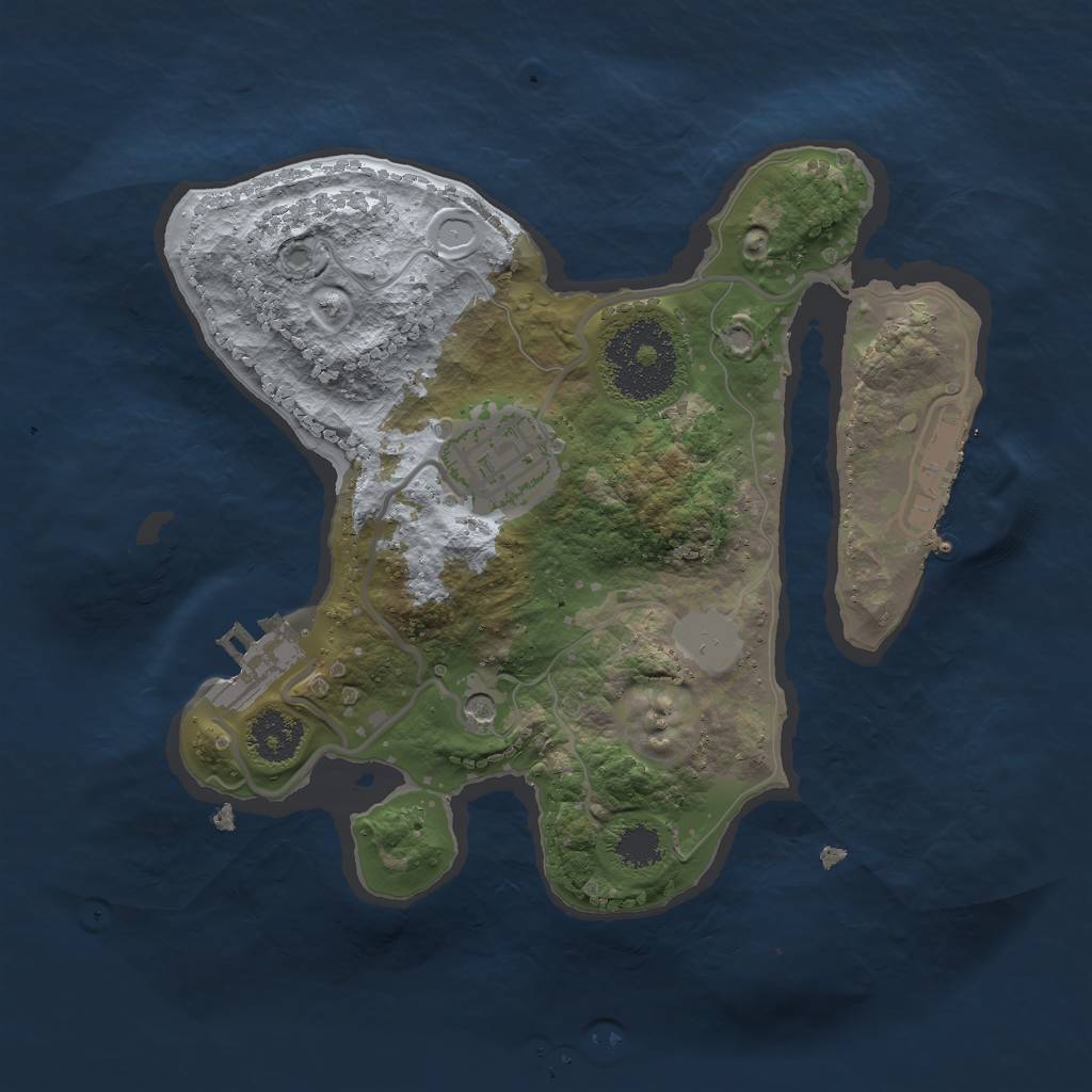 Rust Map: Procedural Map, Size: 2200, Seed: 5777544, 7 Monuments