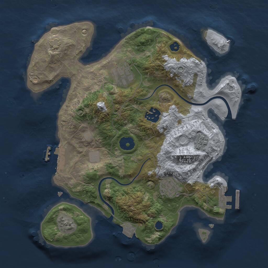 Rust Map: Procedural Map, Size: 2785, Seed: 9181984, 8 Monuments