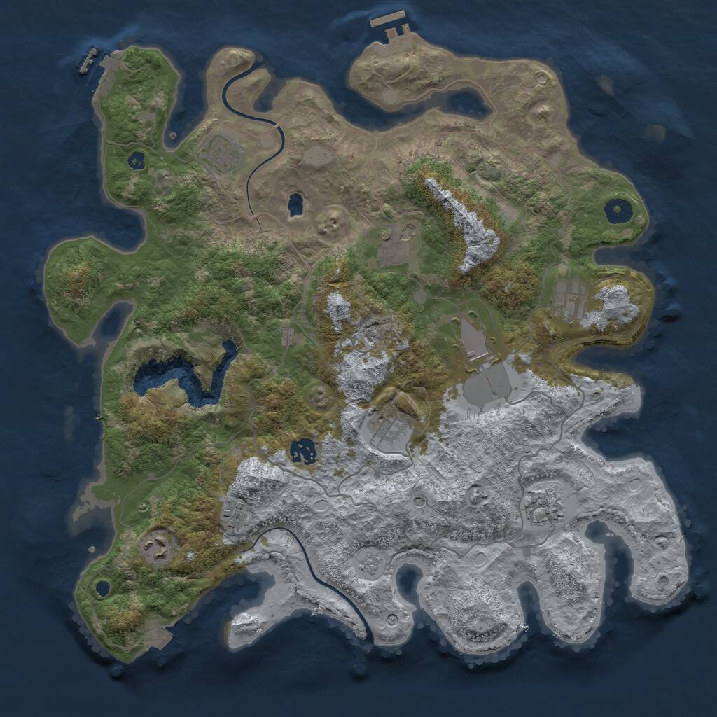 Rust Map: Procedural Map, Size: 4000, Seed: 39870465, 15 Monuments
