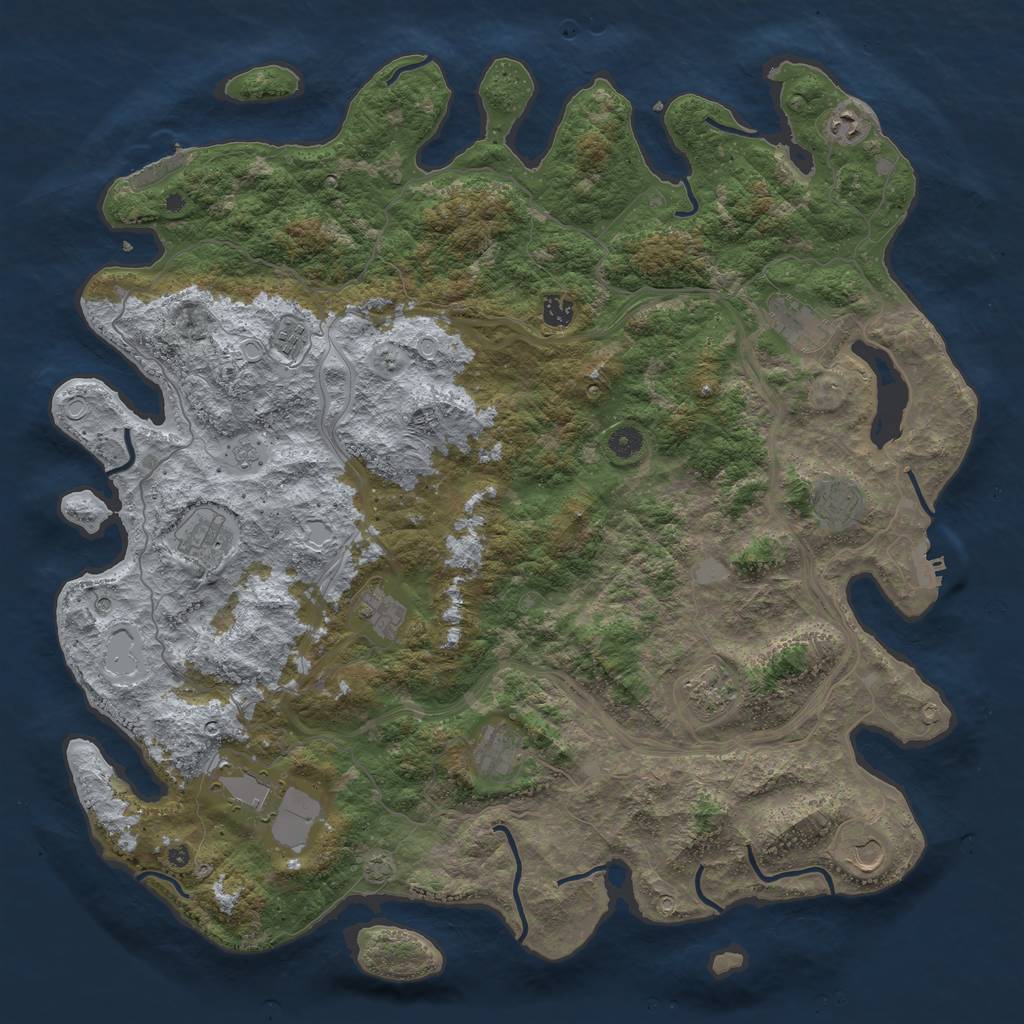 Rust Map: Procedural Map, Size: 4800, Seed: 100816564, 19 Monuments