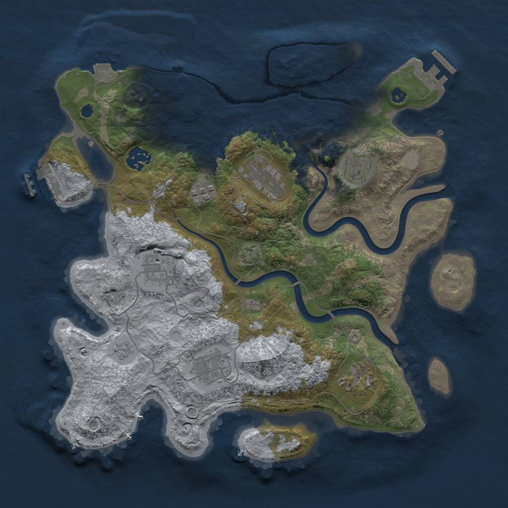 Rust Map: Procedural Map, Size: 3341, Seed: 13826, 13 Monuments