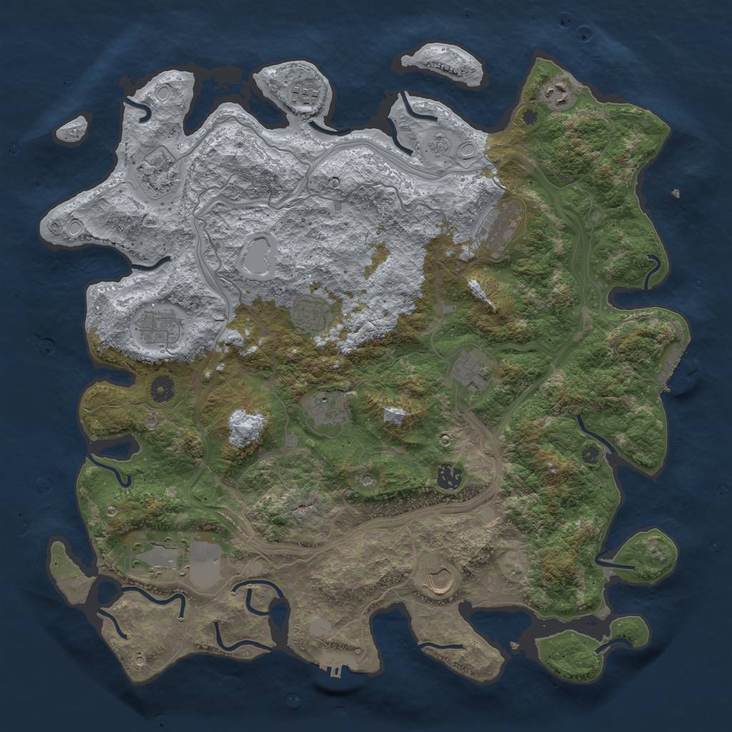 Rust Map: Procedural Map, Size: 4250, Seed: 1563124422, 20 Monuments