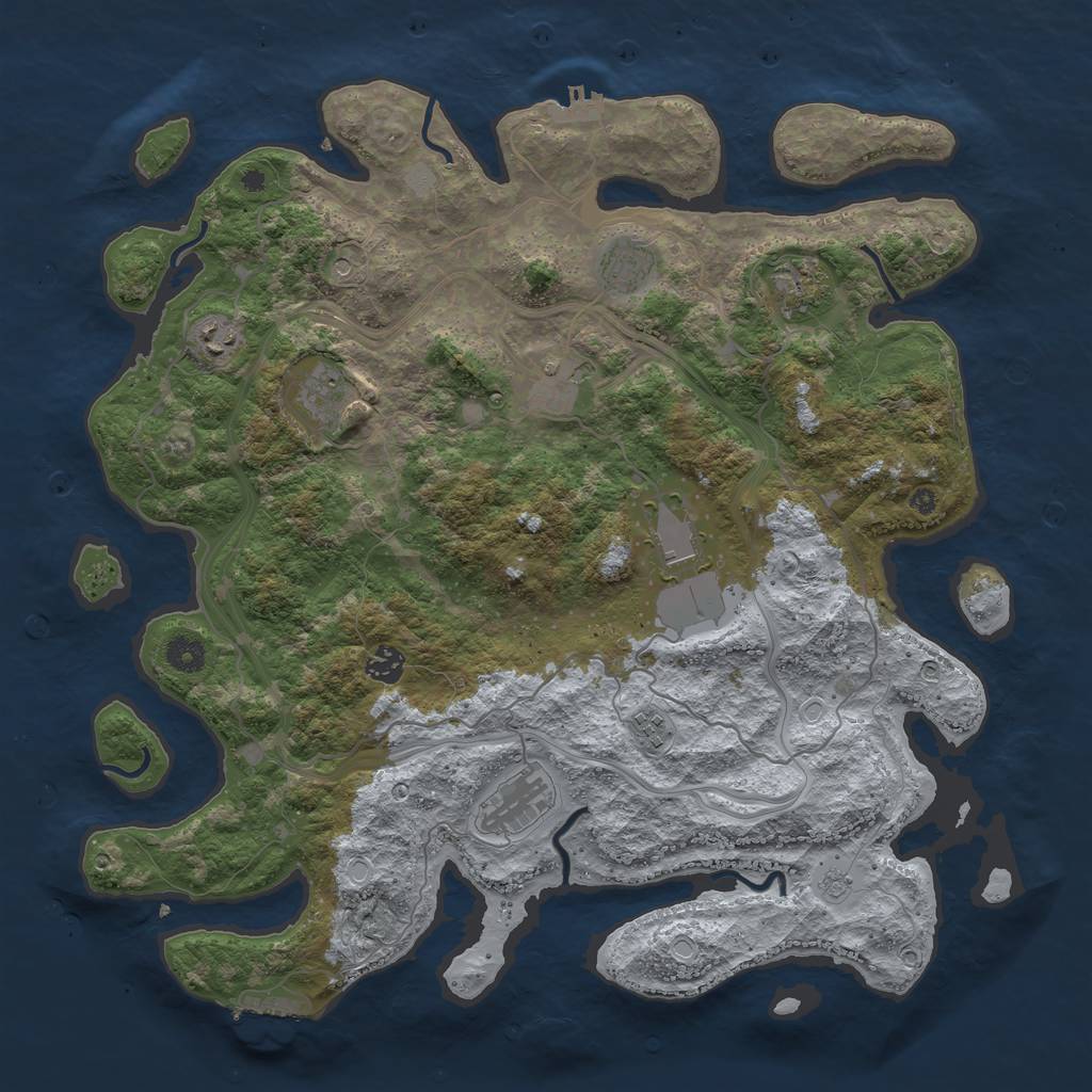 Rust Map: Procedural Map, Size: 4250, Seed: 375258, 18 Monuments