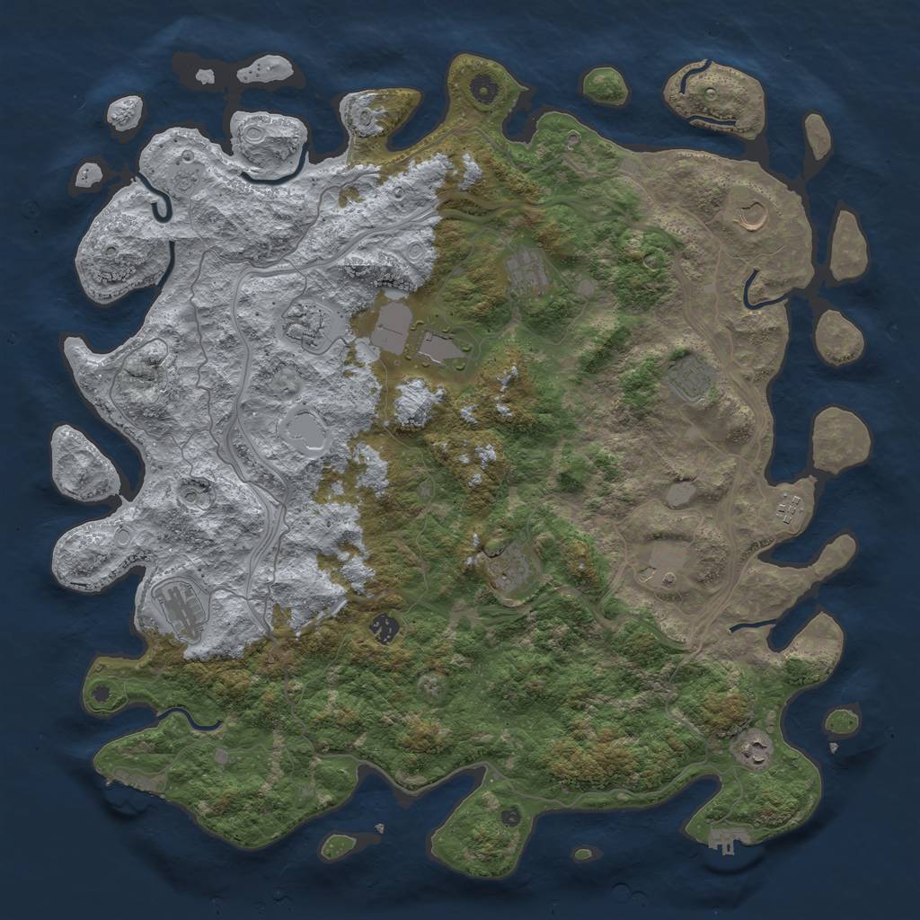 Rust Map: Procedural Map, Size: 4800, Seed: 1464813022, 20 Monuments