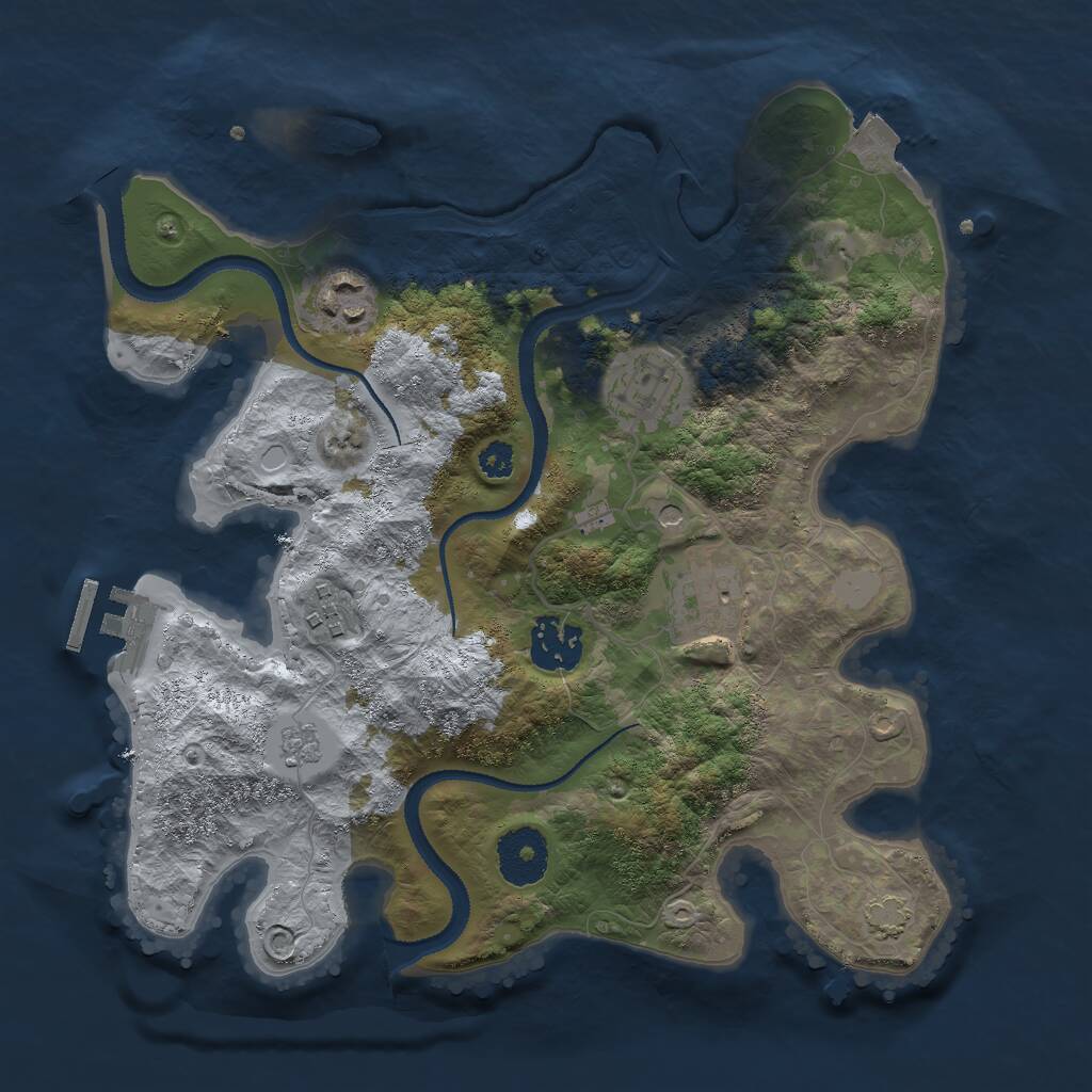 Rust Map: Procedural Map, Size: 3000, Seed: 370038642, 10 Monuments