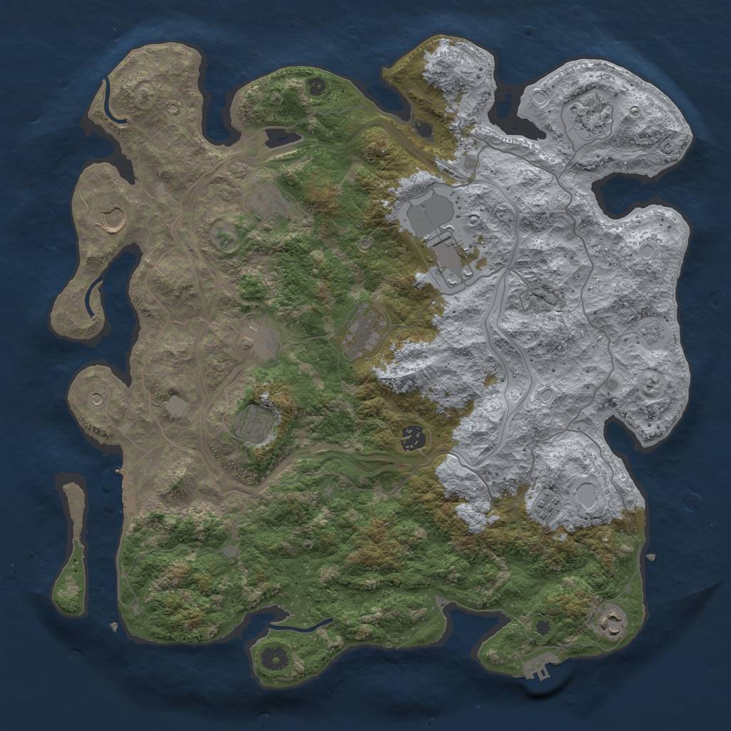 Rust Map: Procedural Map, Size: 4250, Seed: 28373, 19 Monuments