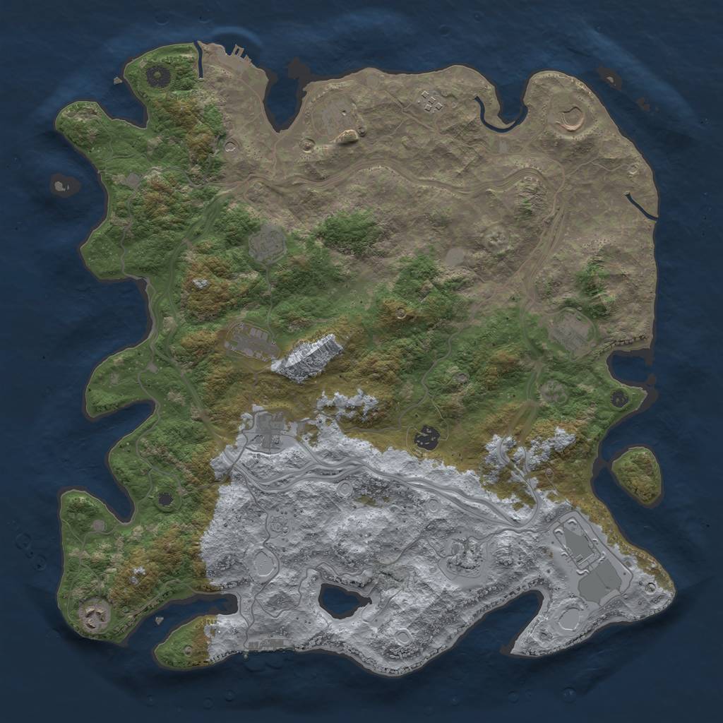 Rust Map: Procedural Map, Size: 4500, Seed: 686395766, 20 Monuments