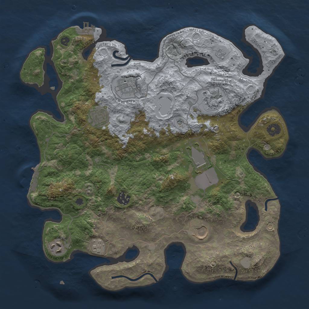 Rust Map: Procedural Map, Size: 3500, Seed: 16677062, 17 Monuments