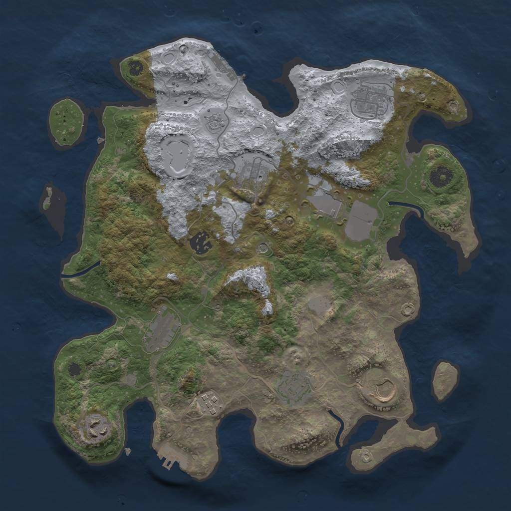 Rust Map: Procedural Map, Size: 3500, Seed: 26805596, 18 Monuments