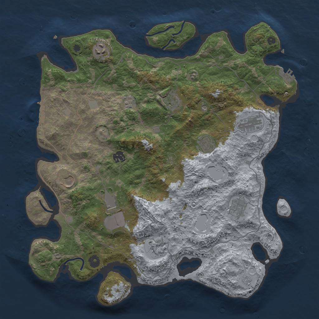 Rust Map: Procedural Map, Size: 4000, Seed: 210398, 19 Monuments