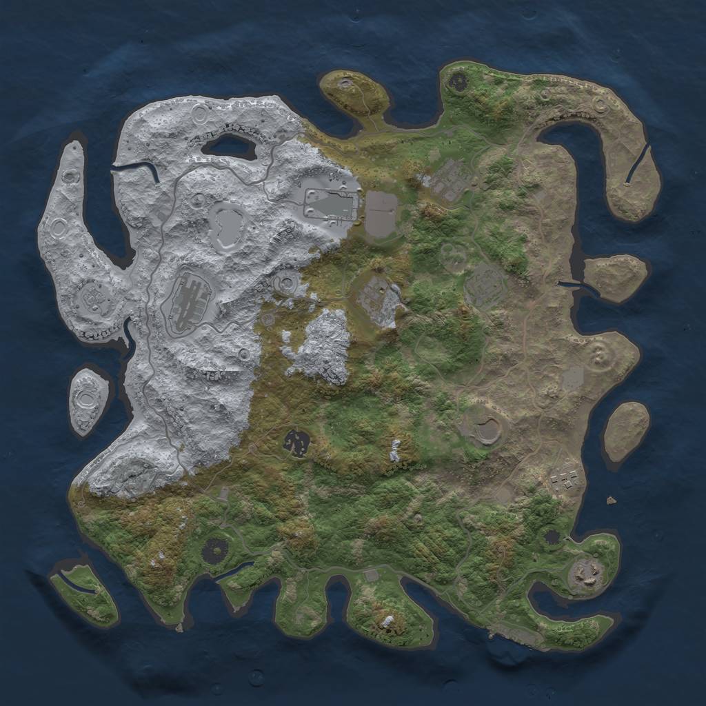 Rust Map: Procedural Map, Size: 4000, Seed: 4783829, 17 Monuments