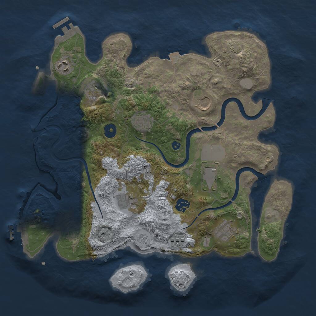 Rust Map: Procedural Map, Size: 3500, Seed: 442, 15 Monuments