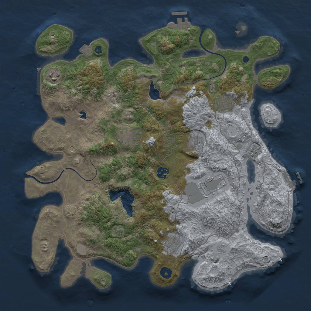 Rust Map: Procedural Map, Size: 4000, Seed: 109409621, 14 Monuments
