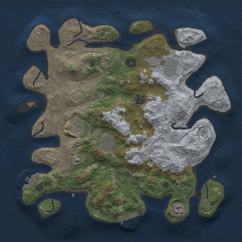 Rust Map: Procedural Map, Size: 3500, Seed: 87179216, 16 Monuments