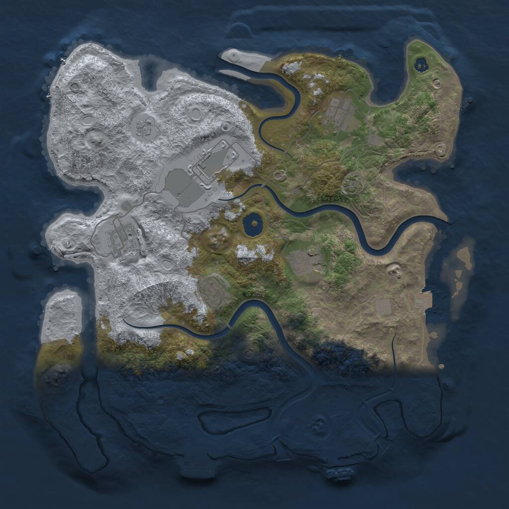 Rust Map: Procedural Map, Size: 3500, Seed: 68505269, 11 Monuments