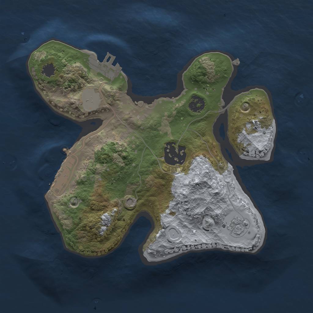 Rust Map: Procedural Map, Size: 2000, Seed: 742542023, 9 Monuments