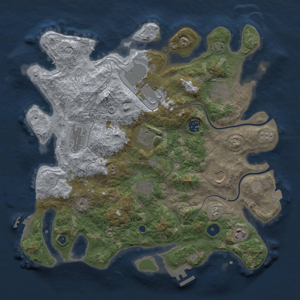 Rust Map: Procedural Map, Size: 3700, Seed: 460999, 15 Monuments