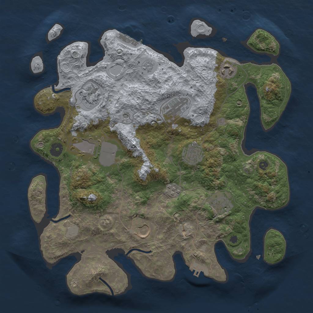 Rust Map: Procedural Map, Size: 3500, Seed: 26431618, 17 Monuments