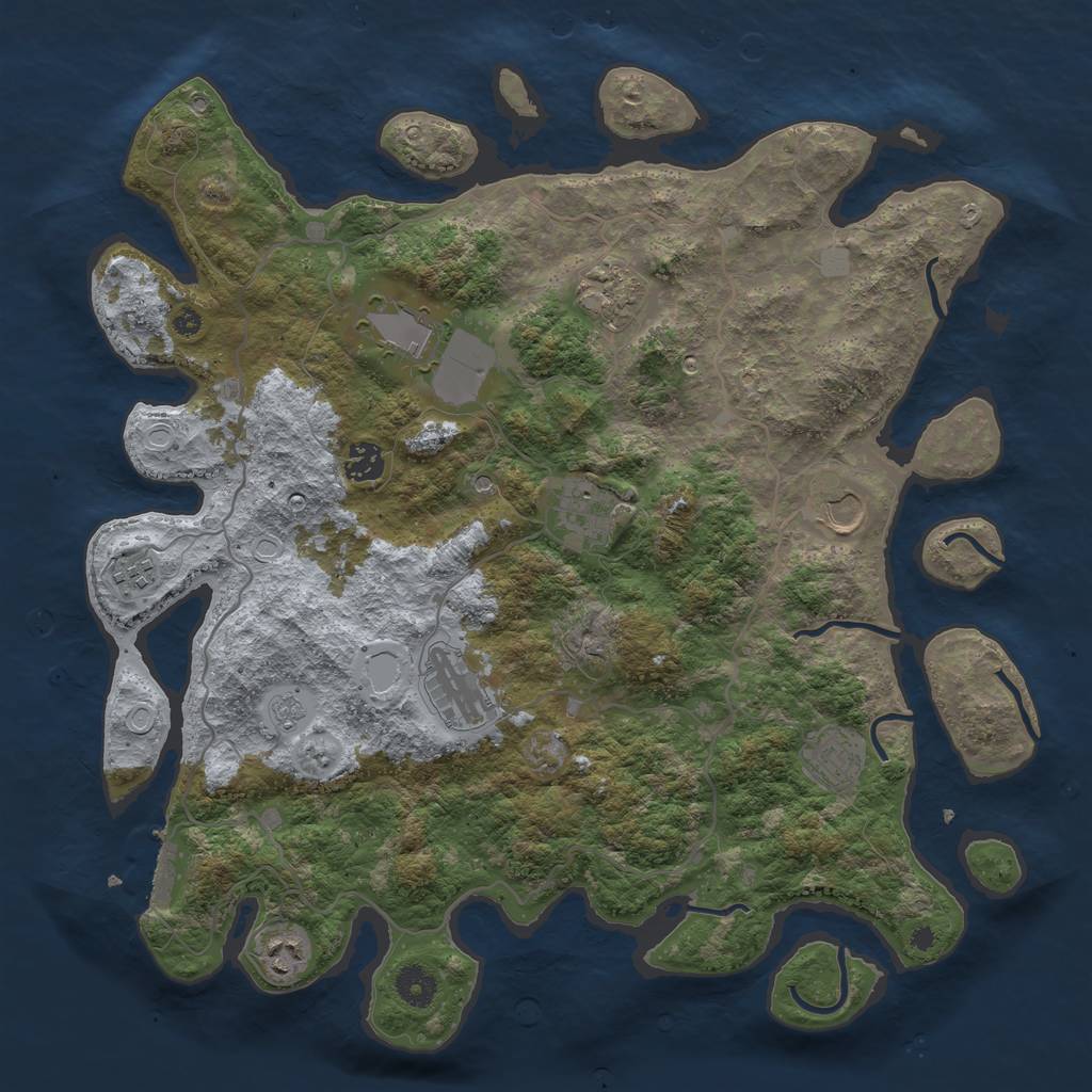 Rust Map: Procedural Map, Size: 4000, Seed: 52643420, 15 Monuments
