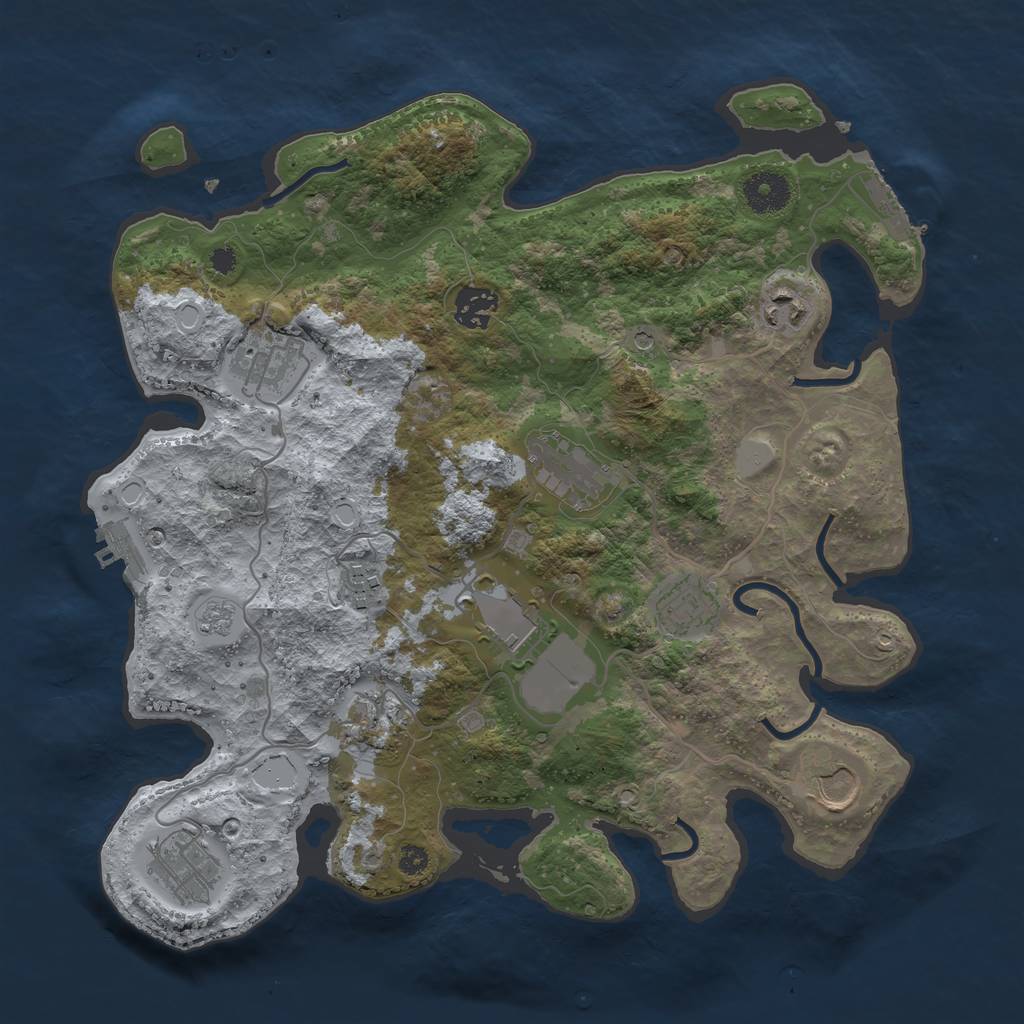 Rust Map: Procedural Map, Size: 3500, Seed: 98096471, 19 Monuments
