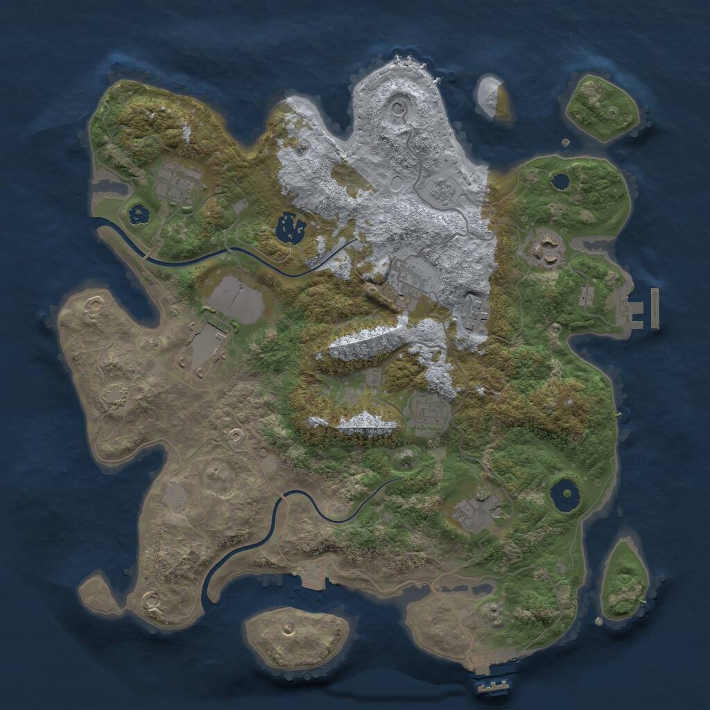 Rust Map: Procedural Map, Size: 3500, Seed: 15430560, 14 Monuments