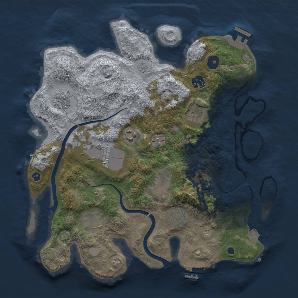 Rust Map: Procedural Map, Size: 3500, Seed: 97220068, 15 Monuments