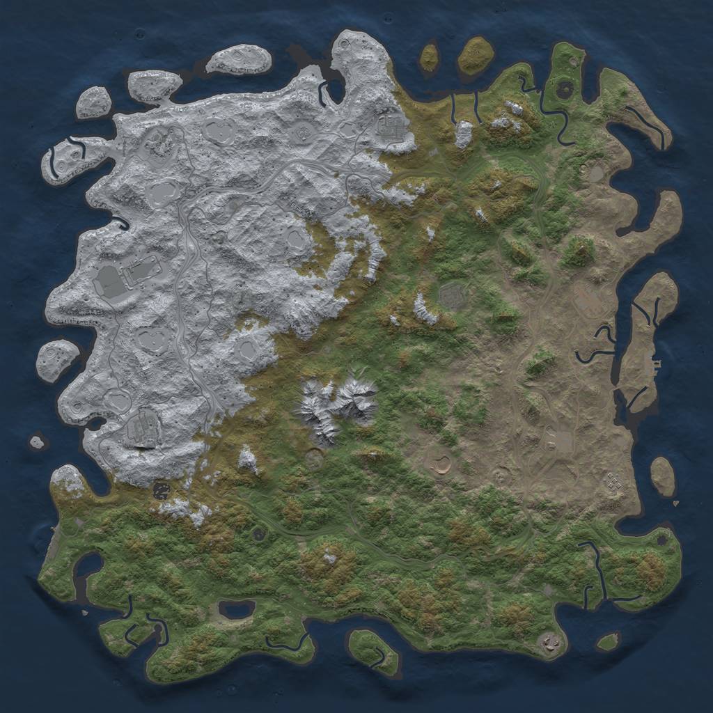 Rust Map: Procedural Map, Size: 6000, Seed: 455648413, 20 Monuments