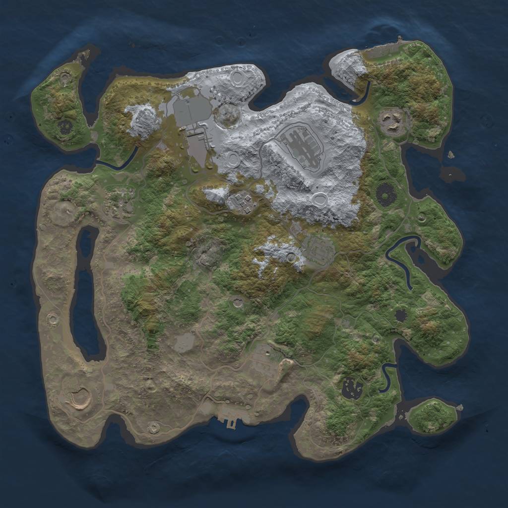 Rust Map: Procedural Map, Size: 3500, Seed: 15457252, 15 Monuments