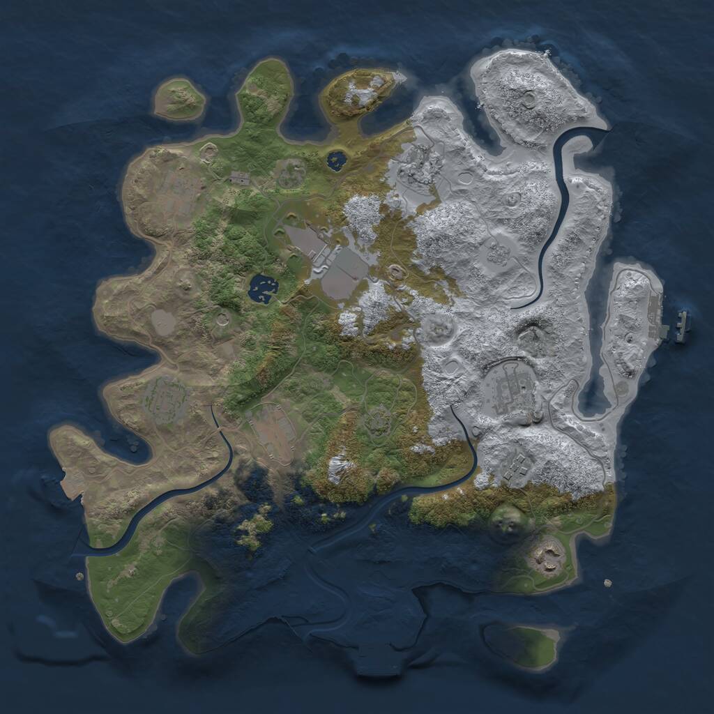 Rust Map: Procedural Map, Size: 3700, Seed: 1904599716, 15 Monuments