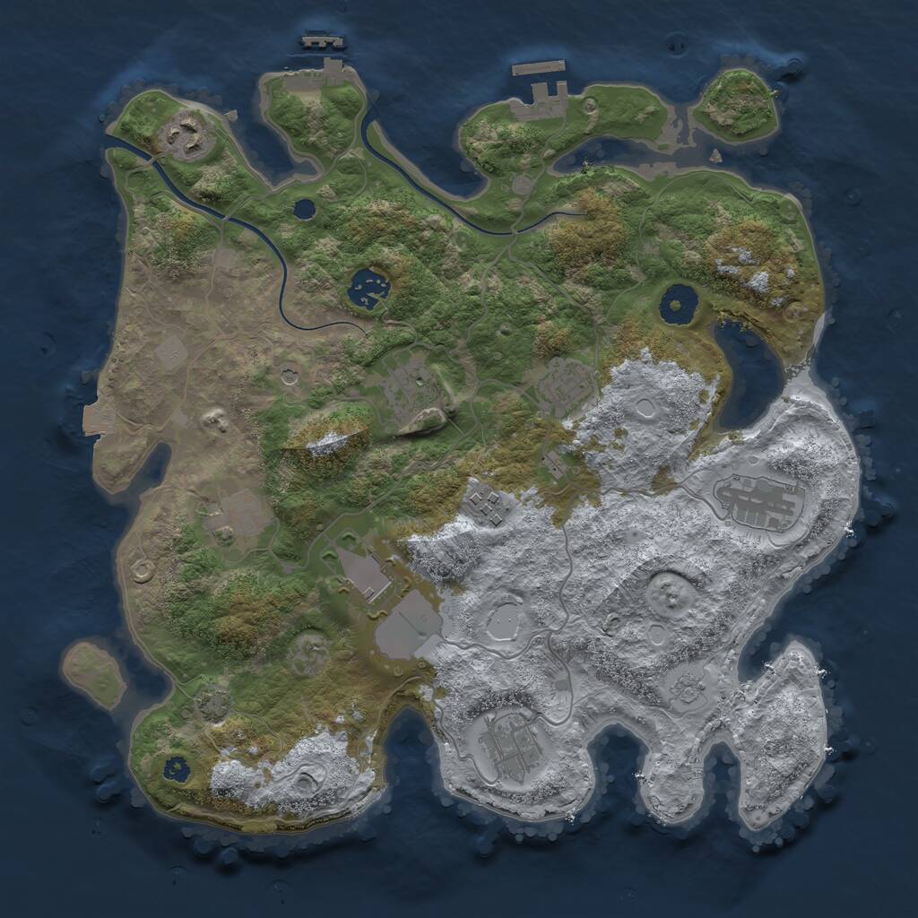 Rust Map: Procedural Map, Size: 3500, Seed: 75958149, 15 Monuments