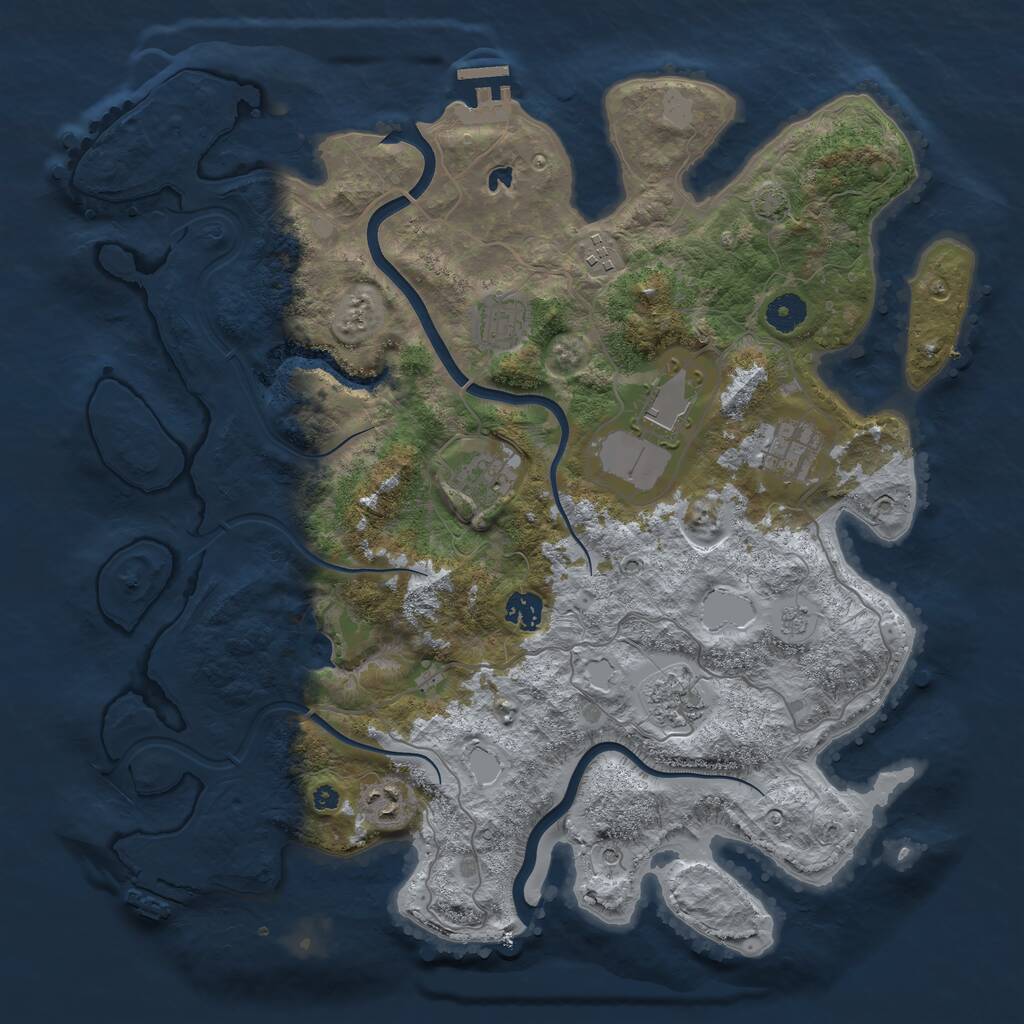 Rust Map: Procedural Map, Size: 4000, Seed: 1443994140, 14 Monuments