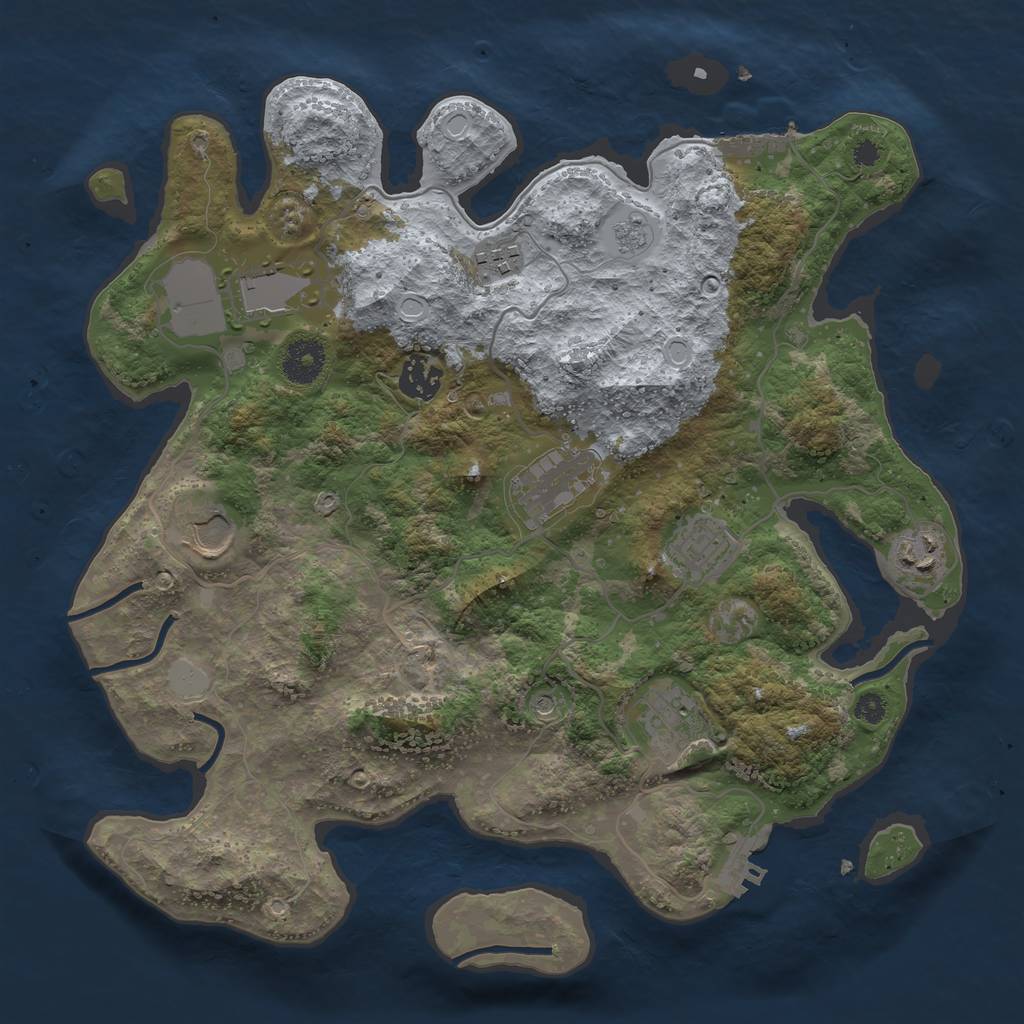 Rust Map: Procedural Map, Size: 3500, Seed: 5563126, 17 Monuments