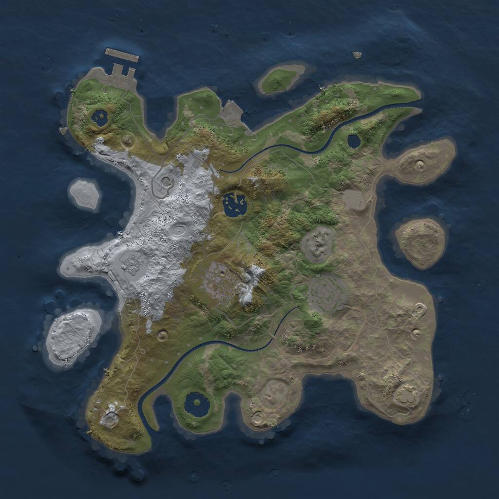 Rust Map: Procedural Map, Size: 3000, Seed: 1234575572, 8 Monuments