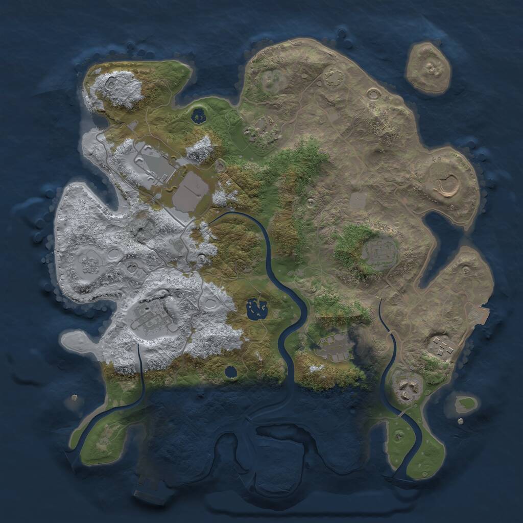 Rust Map: Procedural Map, Size: 3500, Seed: 58085933, 14 Monuments
