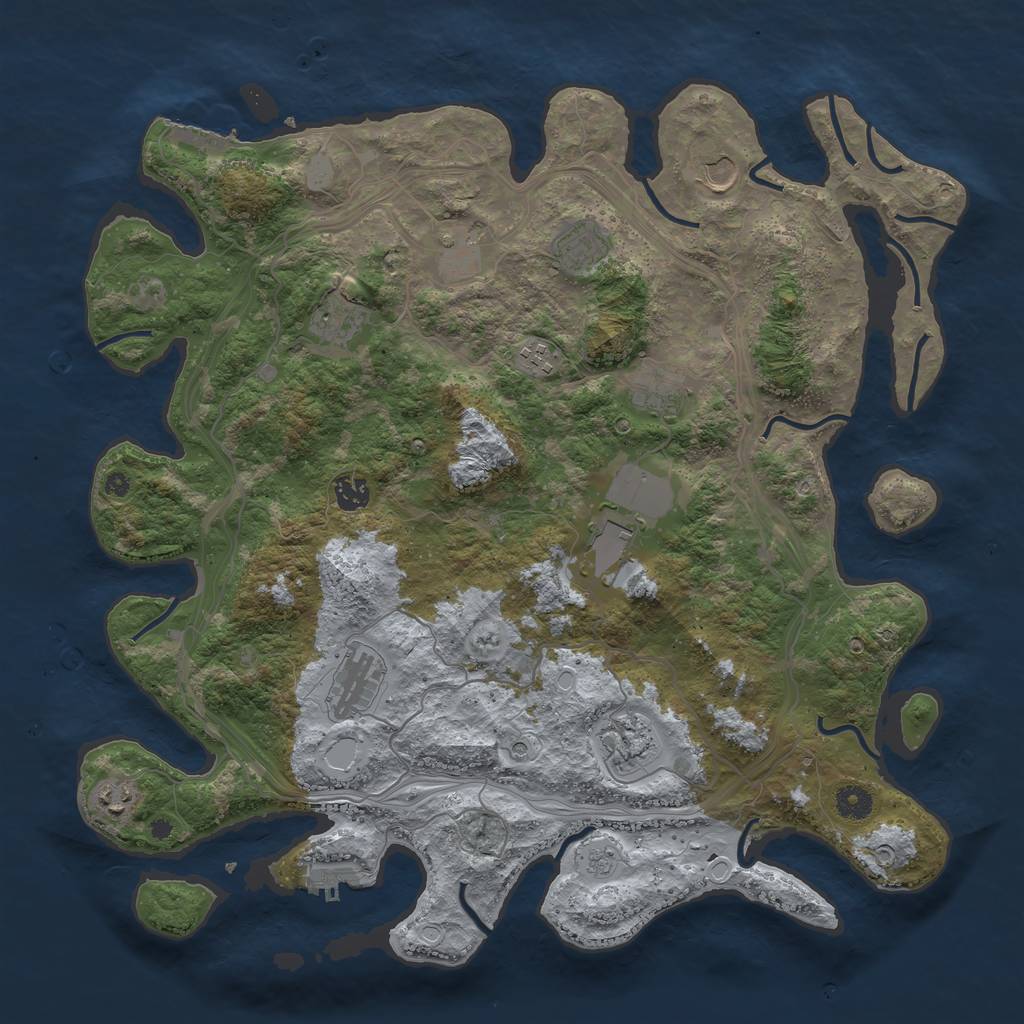 Rust Map: Procedural Map, Size: 4300, Seed: 1898247676, 20 Monuments