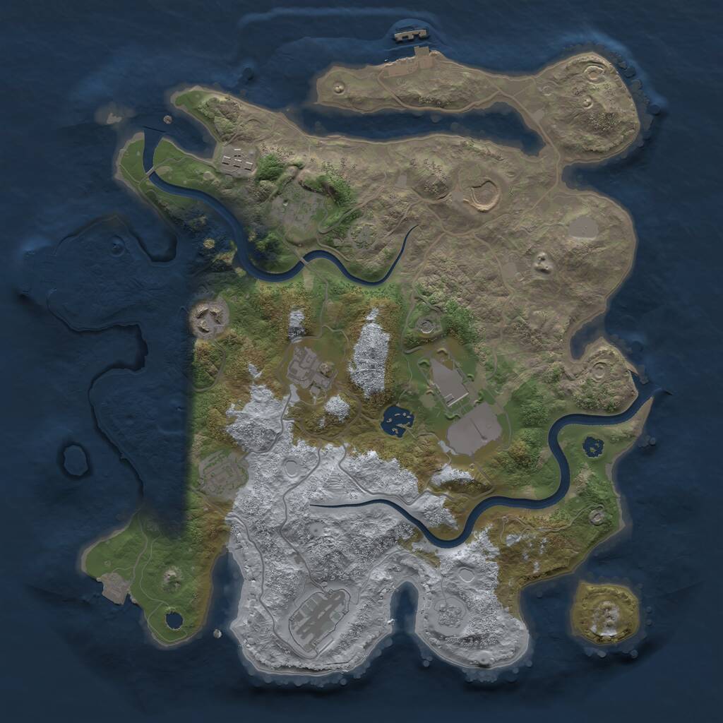 Rust Map: Procedural Map, Size: 3500, Seed: 15969949, 15 Monuments