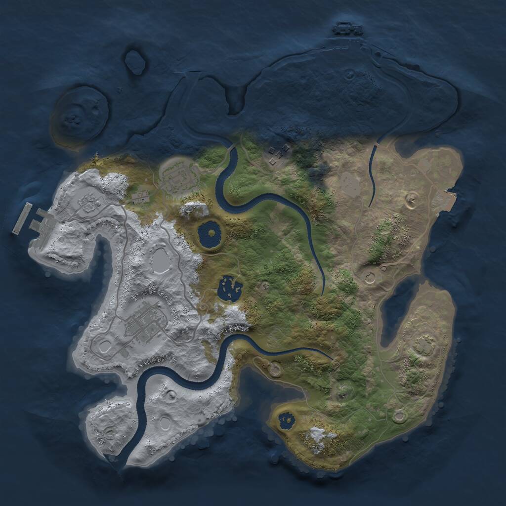 Rust Map: Procedural Map, Size: 3000, Seed: 1902750713, 10 Monuments