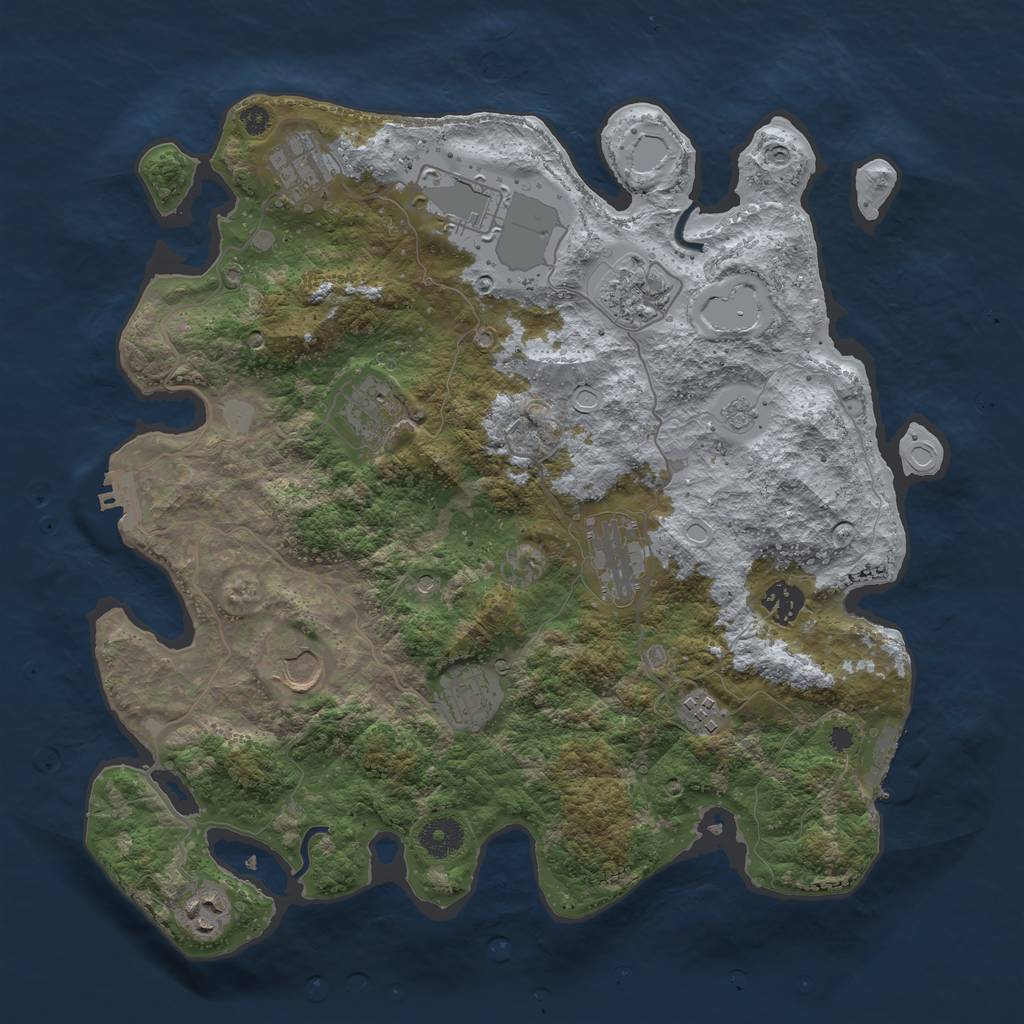 Rust Map: Procedural Map, Size: 3700, Seed: 435, 19 Monuments